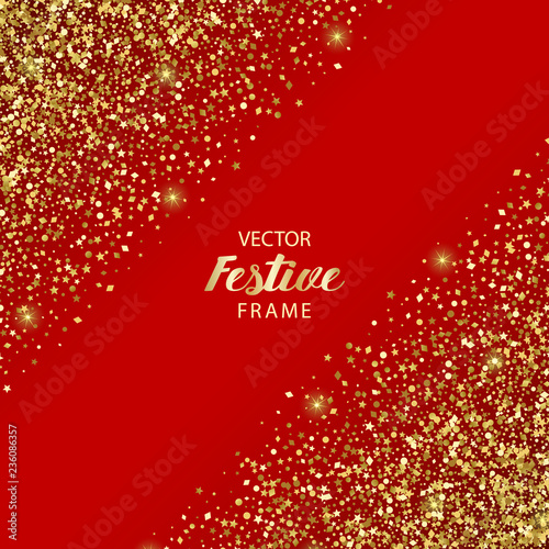Luxury and Golden Glitter Square Festive Frame