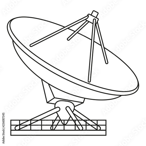 Line art black and white radar antena