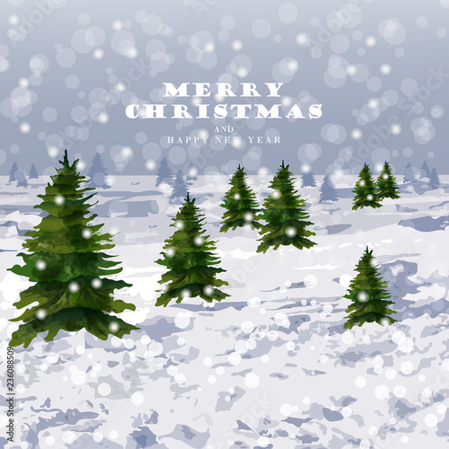 Winter snowing background Vector. Graphic style illustrations