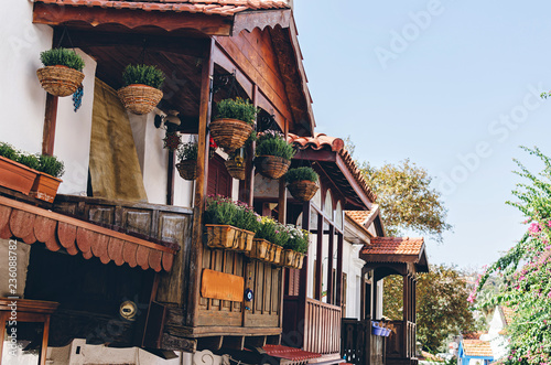 Colorful street view in Kas town, Antalya, Turkey