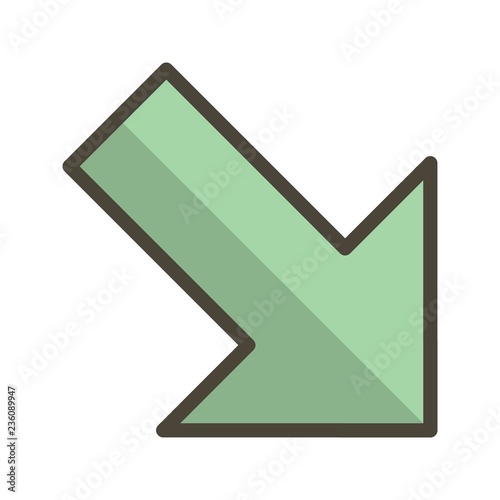 Left Down Vector Icon photo