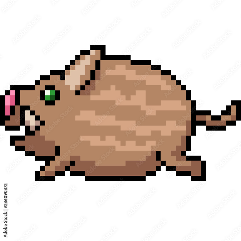 Fototapeta premium vector pixel art boar
