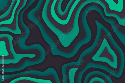 Papercut multi layers 3D color texture vector background. Abstract topography concept design or flowing liquid illustration for website template. 