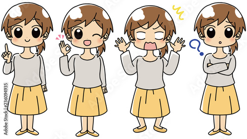 表情豊かな女性 イラスト セット Stock ベクター Adobe Stock