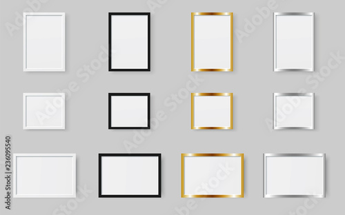 Photo Frames set. Vector illustration.