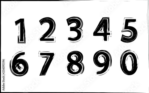 Figures drawn by brush and paint. Vector illustration.