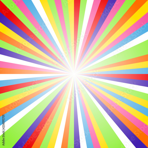 Comic colored background radial lines. Explosion vector illustration.