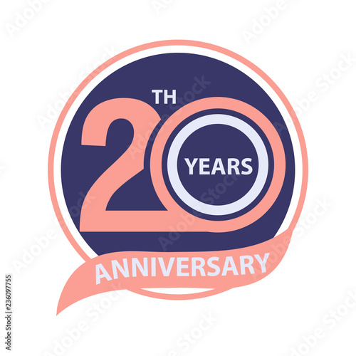 20 th anniversary sign and logo celebration