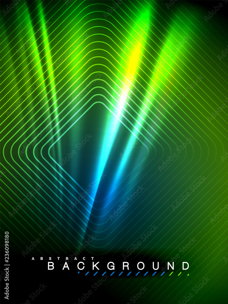 Neon glowing wave, magic energy and light motion background. Vector illustration Neon glowing wave, magic energy and light motion background. Vector illustration