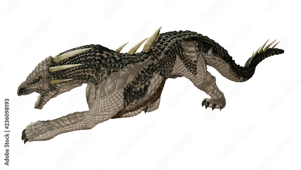 Fototapeta premium 3D Rendering Fairy Tale Dragon on White