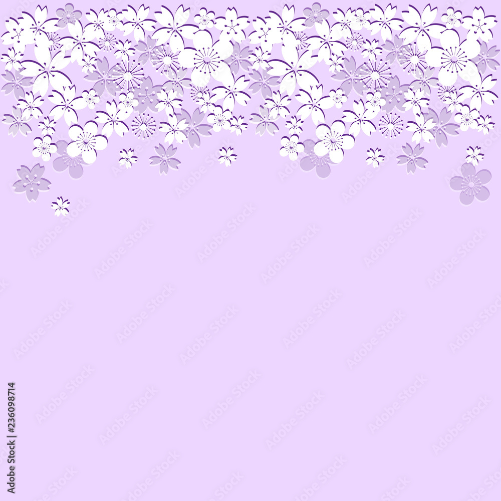 Pink Background with flowers. Vector illustration.