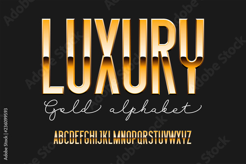 Gold metal alphabet