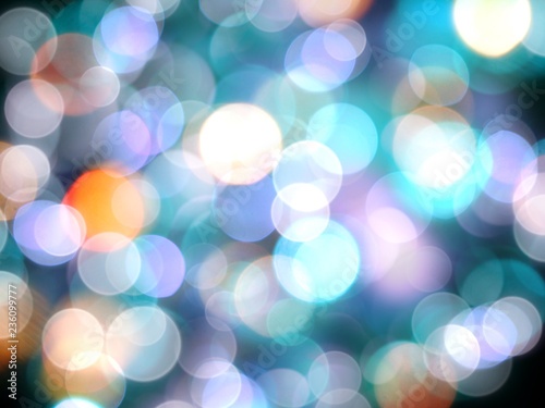 blue bright colorful blurred lights decorative background