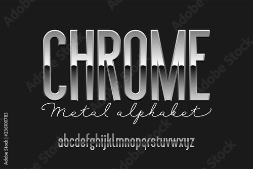 Chrome metal alphabet