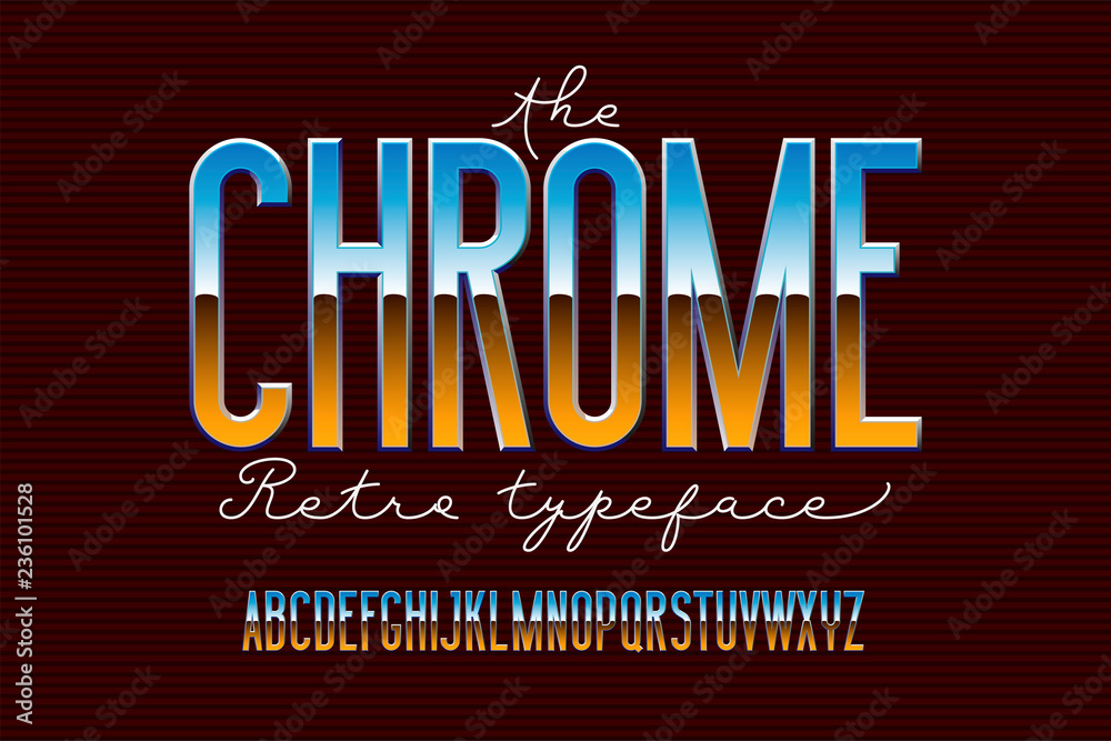 Fototapeta premium Chrome metal alphabet