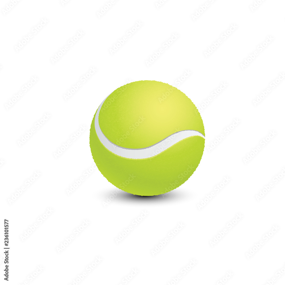 Tennis ball realistic. Vector illustration. 