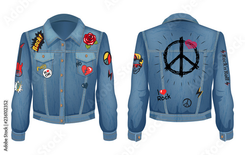 Peace Sign on Back of Jacket Vector Illustration
