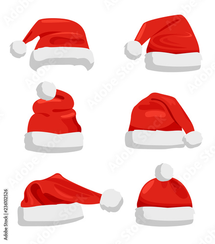 Hat of Santa Claus Closeup Vector Illustration