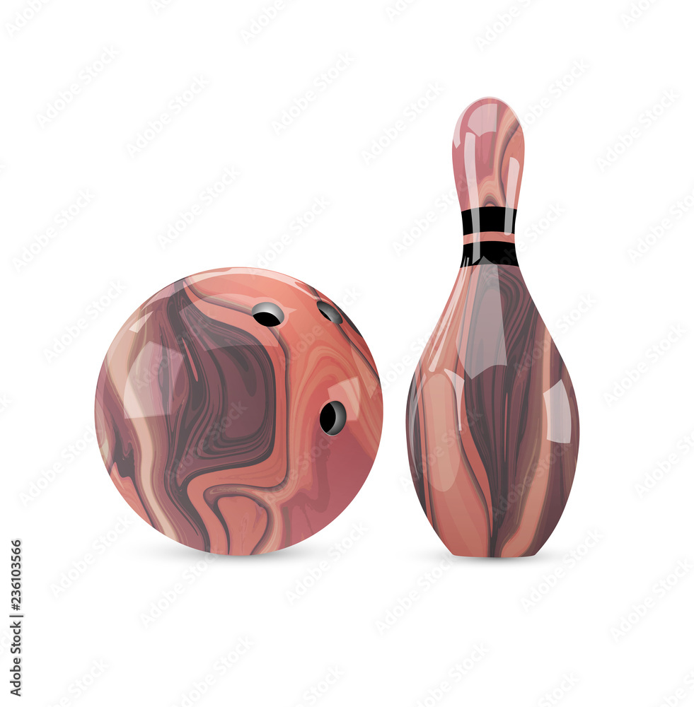 Bowling ball and skittle. Vector illustration. Bowling ball and skittle. Vector illustration.