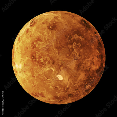 Planets of the solar system. Moon. Vector illustration.