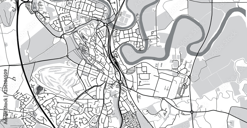 Urban vector city map of Stirling, Scotland