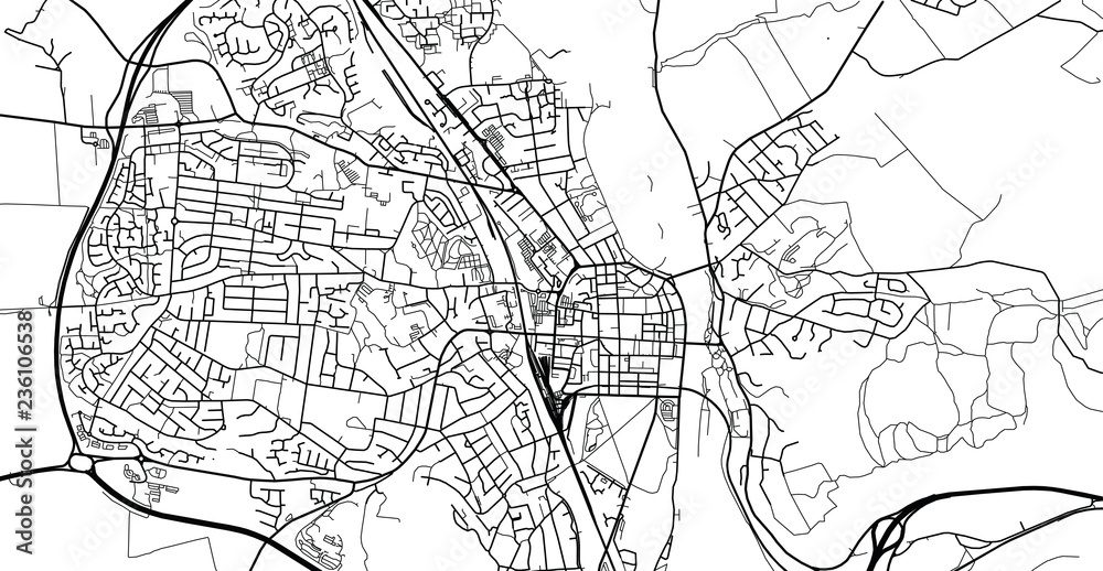 Urban vector city map of Perth, Scotland
