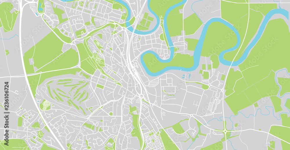 Fototapeta premium Urban vector city map of Stirling, Scotland