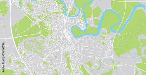 Urban vector city map of Stirling, Scotland photo