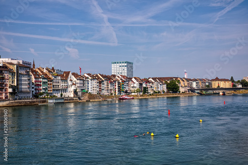 The river Rhine and the historic center of Basel photo