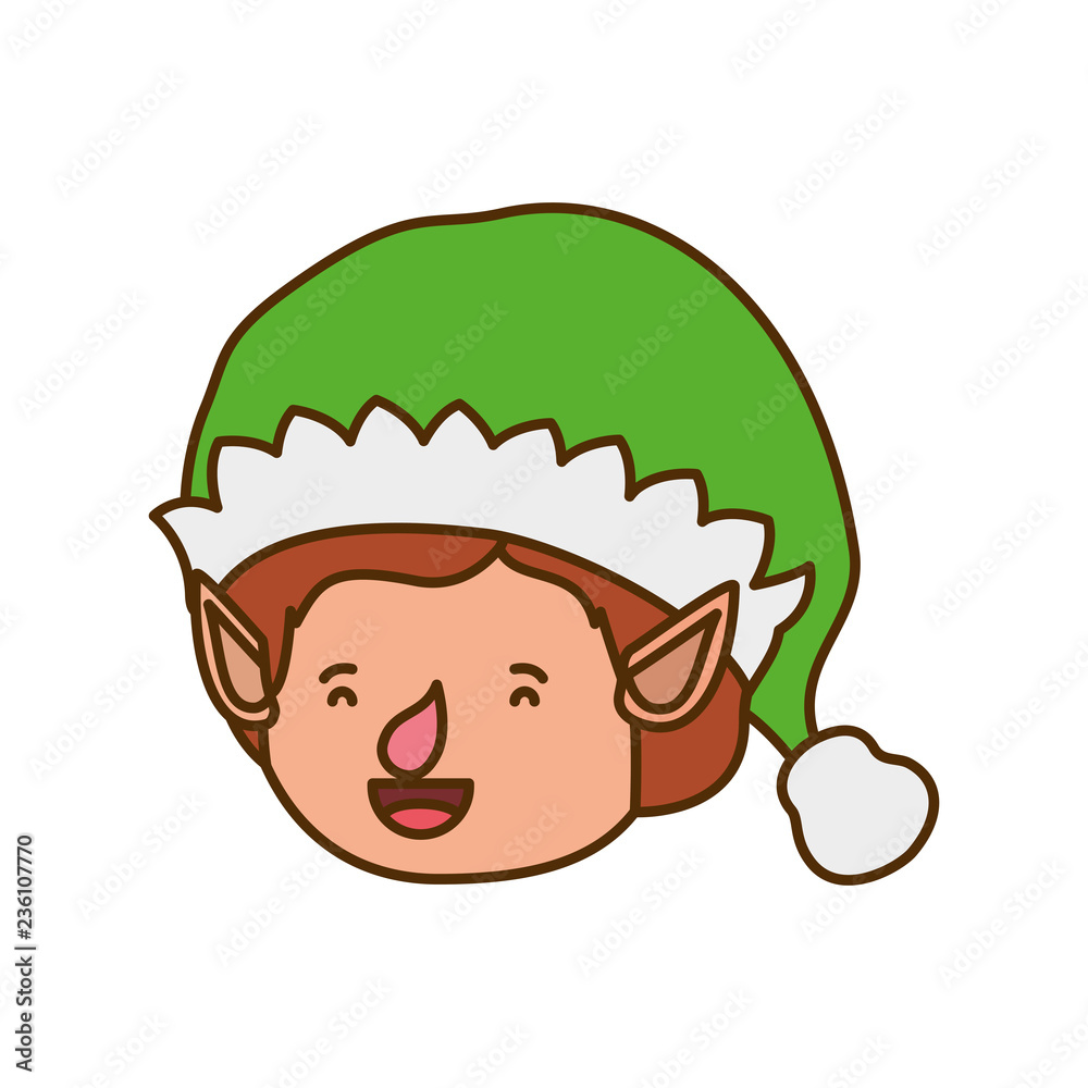 elf head with hat avatar character elf head with hat avatar character