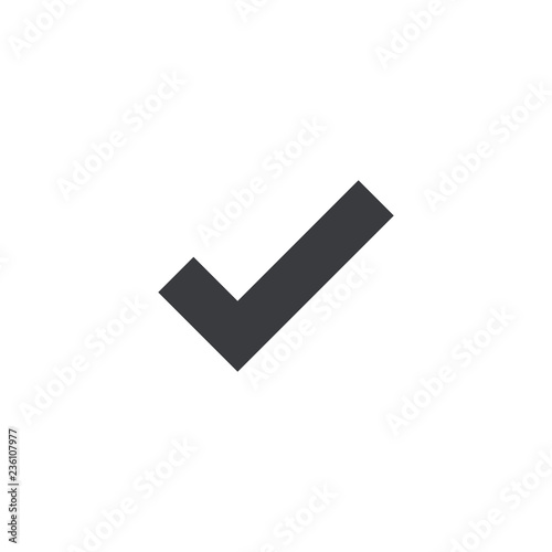 Vector check mark icon. Approve symbol. Check mark shape. Design element logo mobile app interface card or website