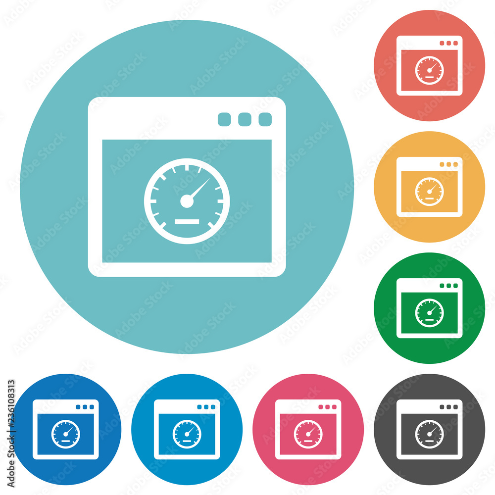 Application speed flat round icons Application speed flat round icons