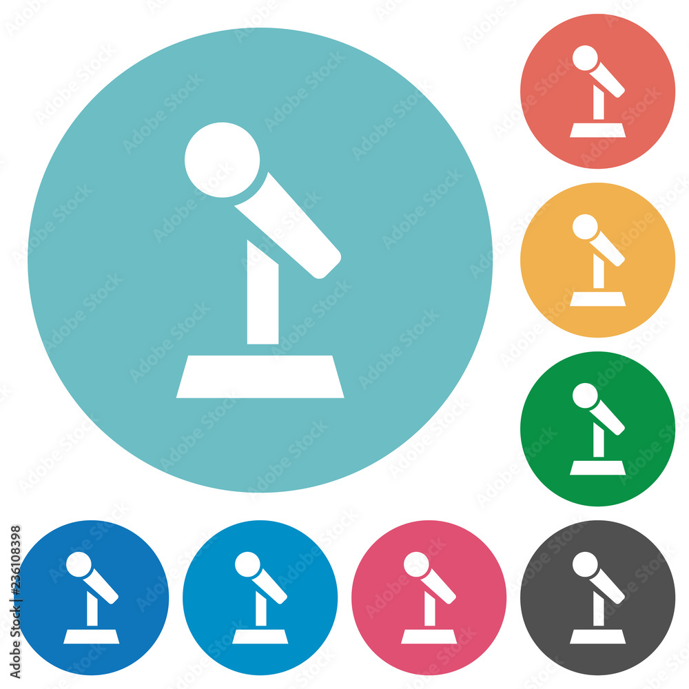 Microphone with stand flat round icons Microphone with stand flat round icons