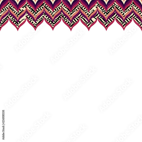 Linear Strokes Horizontal Seamless Border with Texture Fill
