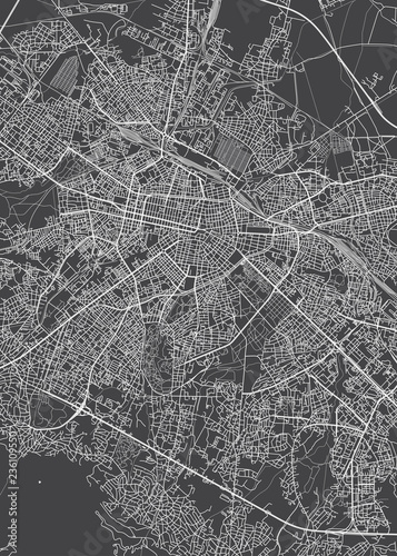 City map Sofia, monochrome detailed plan, vector illustration