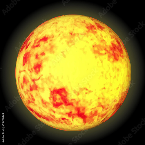 Planets of the solar system. Sun. Vector illustration.