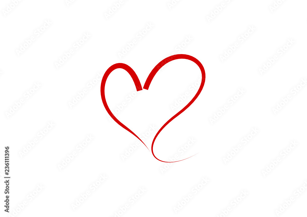 heart with red outline