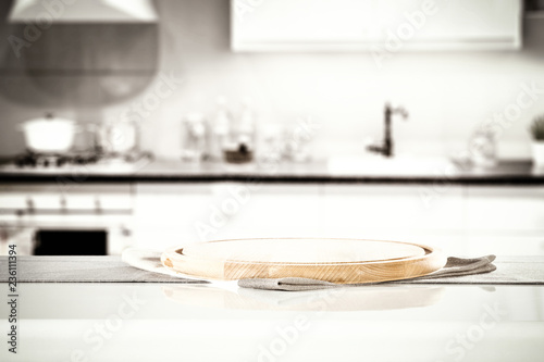Table background of kitchen and free space for your decoration. 