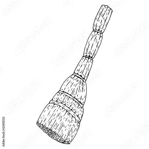 Broom. Vector illustration of a broom. Hand drawn broom.