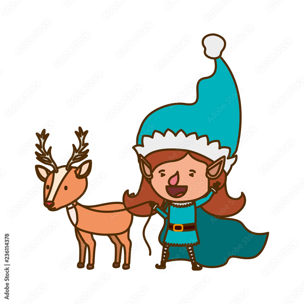 Fototapeta premium elf woman with reindeer avatar character