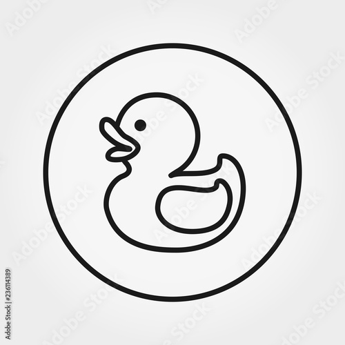 Rubber duck. Toy. Icon. Vector. Editable Thin line.