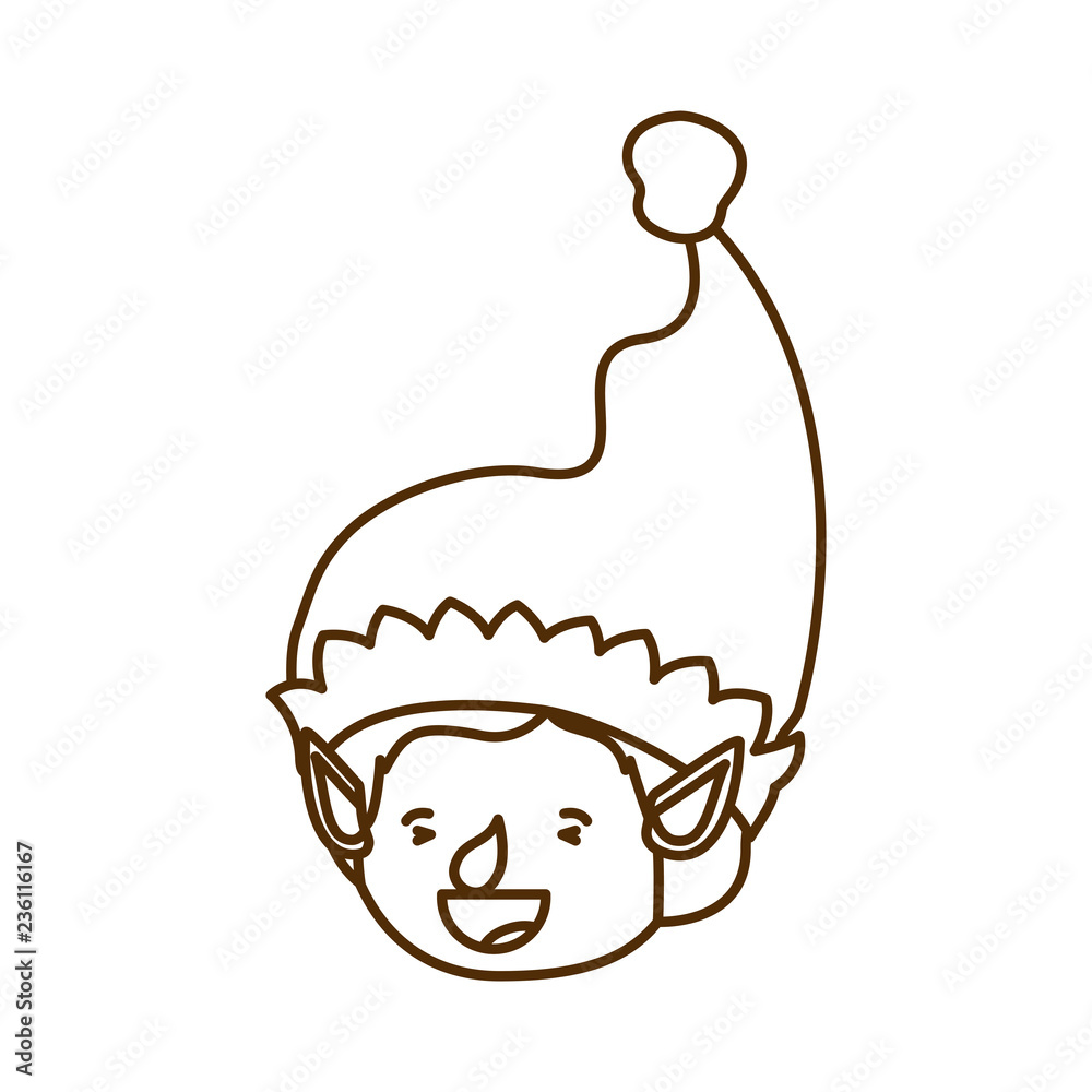 elf head with hat avatar character elf head with hat avatar character