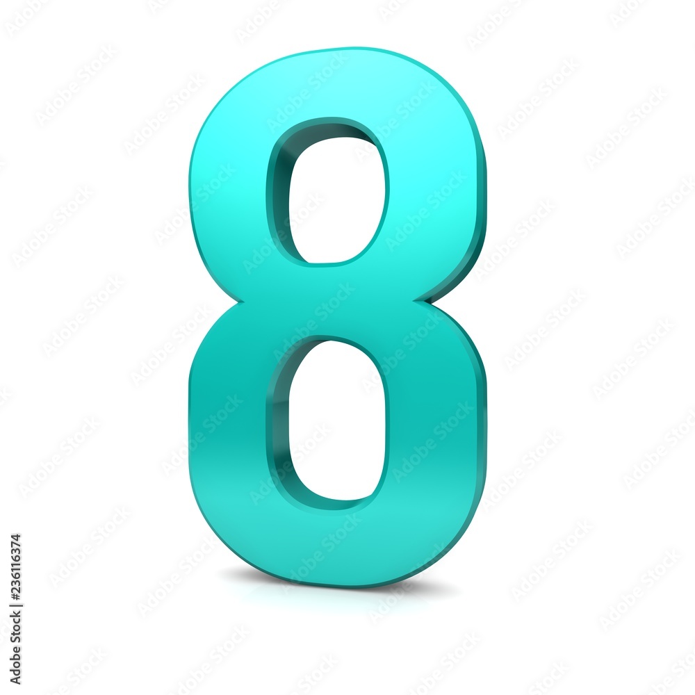number 8 eight 3d sign symbol icon isolated on white background number 8 eight 3d sign symbol icon isolated on white background