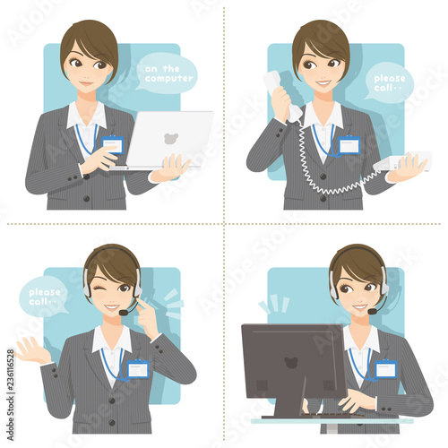優良女子推進課/ビジネススーツ+社員証