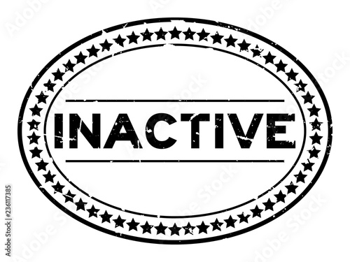 Grunge black inactive word oval rubber seal stamp on white background