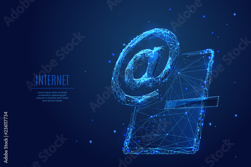 Email or Internet symbol on tablet