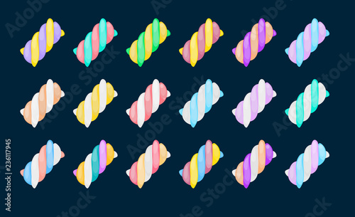 Colorful sweets. A set of sweets. Vector illustration.