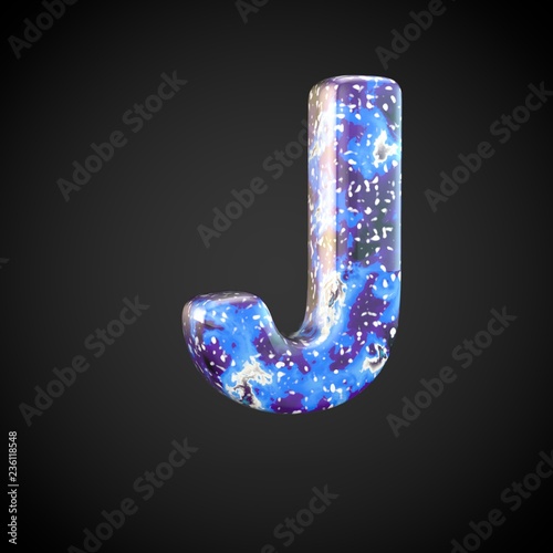 Wallpaper Mural Acrylic pouring letter J uppercase isolated on black background Torontodigital.ca