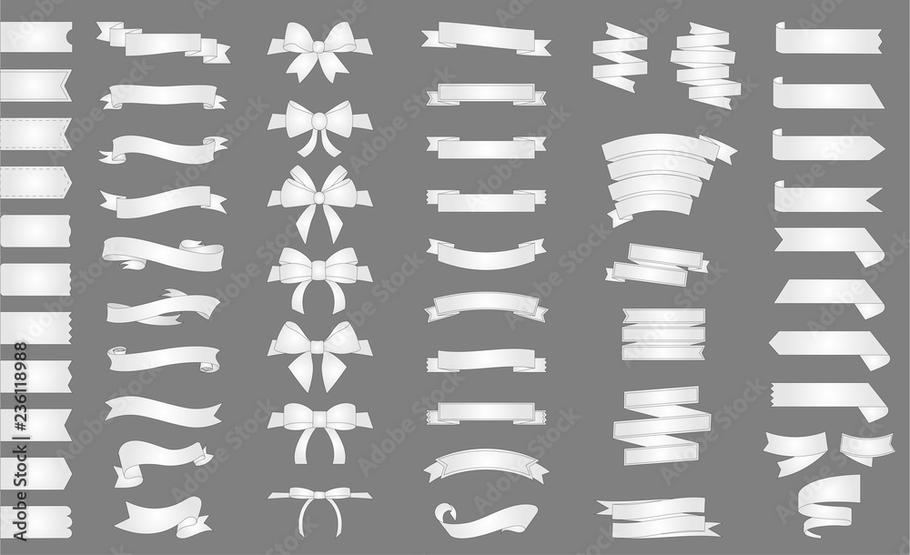 A set of bows. Vector illustration. A set of bows. Vector illustration.
