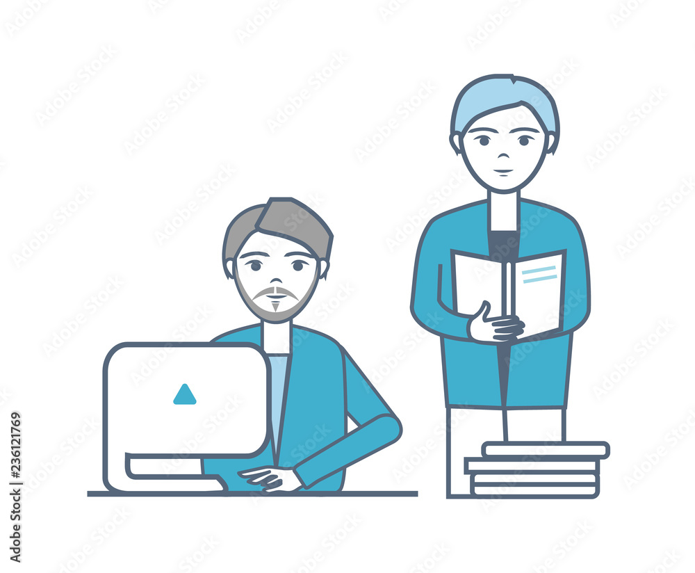 Males Collaboration and Teamwork of People Vector Males Collaboration and Teamwork of People Vector